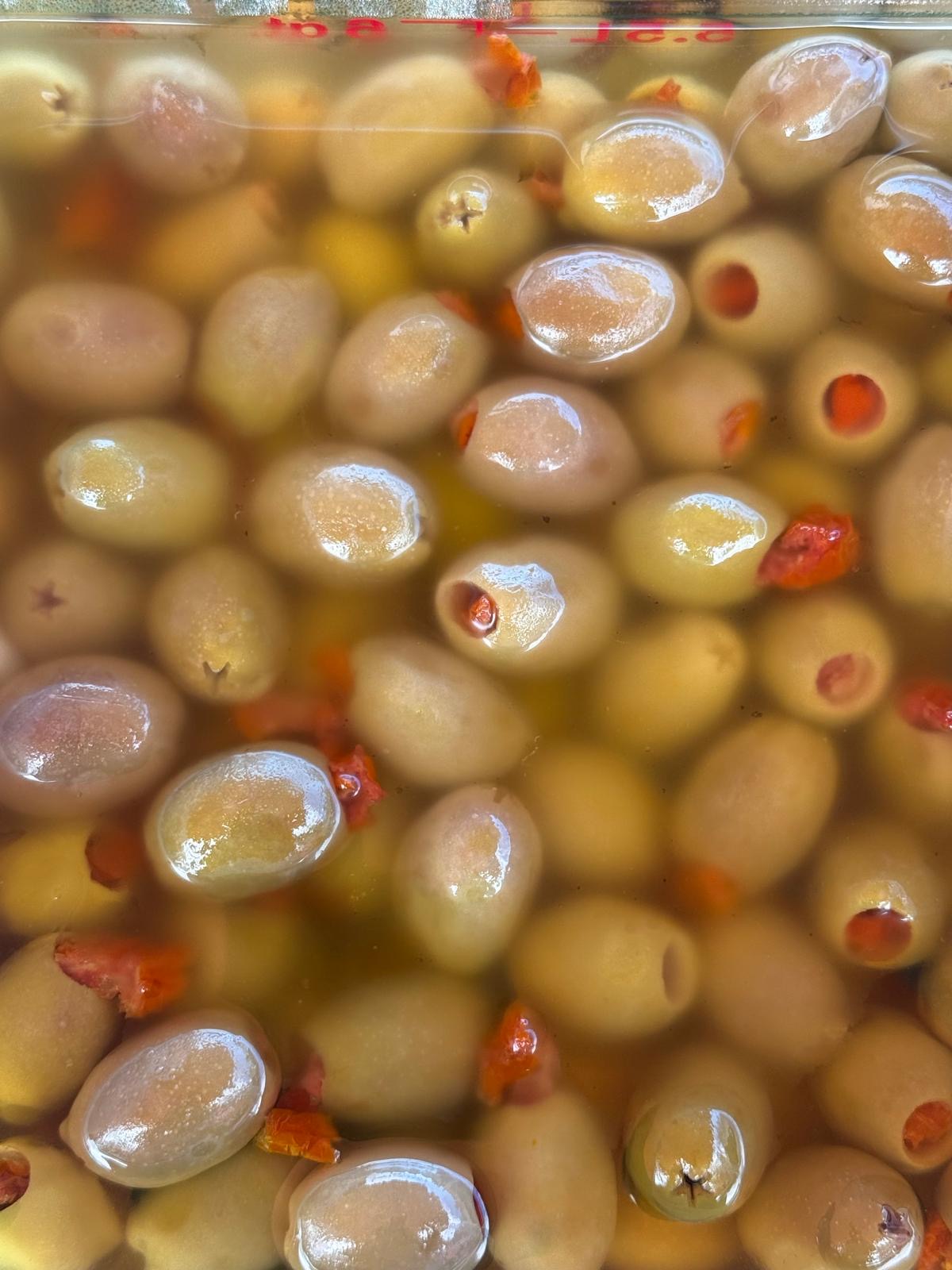 Green Olives Stuffed with Sundried Tomatoes