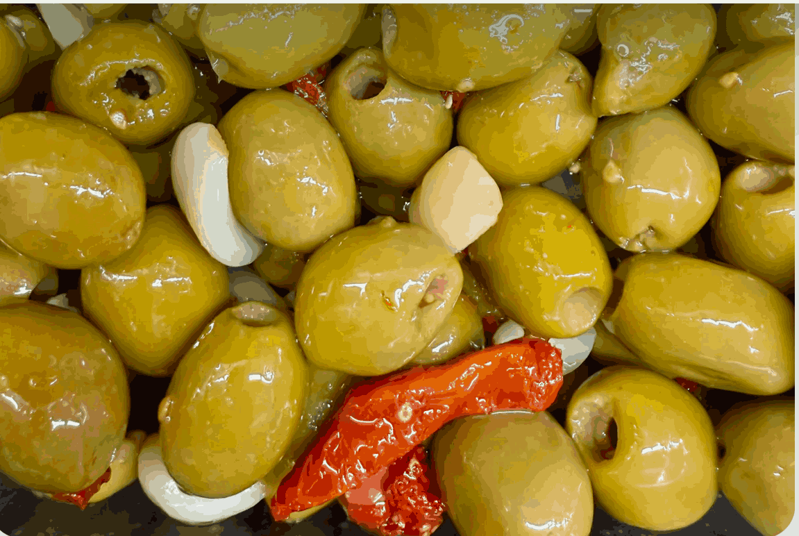 Green Olive & Garlic Salad