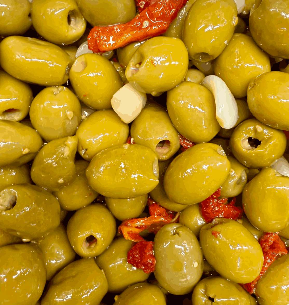 Green Olive & Garlic Salad